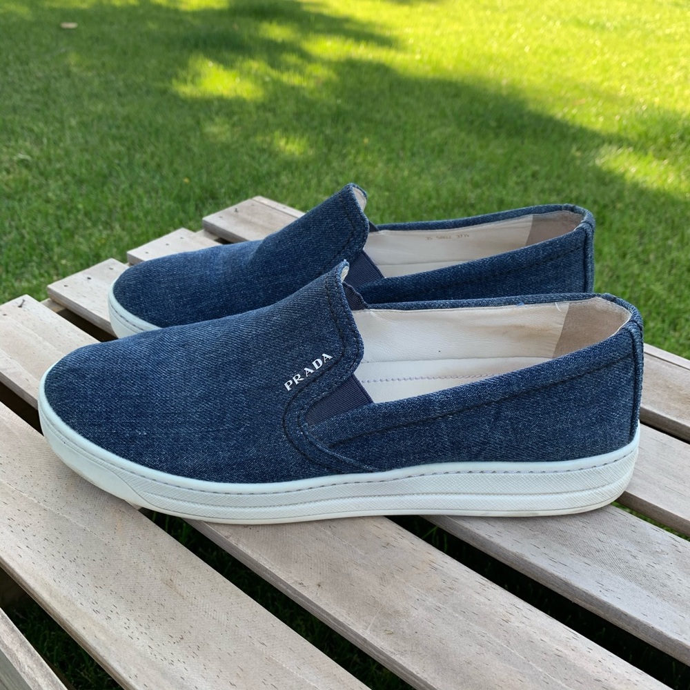 🔥PRADA Denim Slip-On Sneakers🔥 37.5 - Picture 5 of 13
